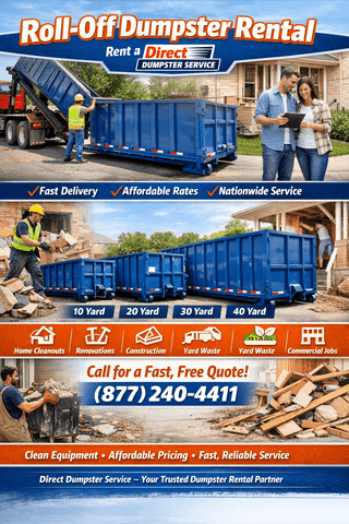 Roll-Off Dumpster Rental – Rent a Dumpster at Direct Dumpster Service