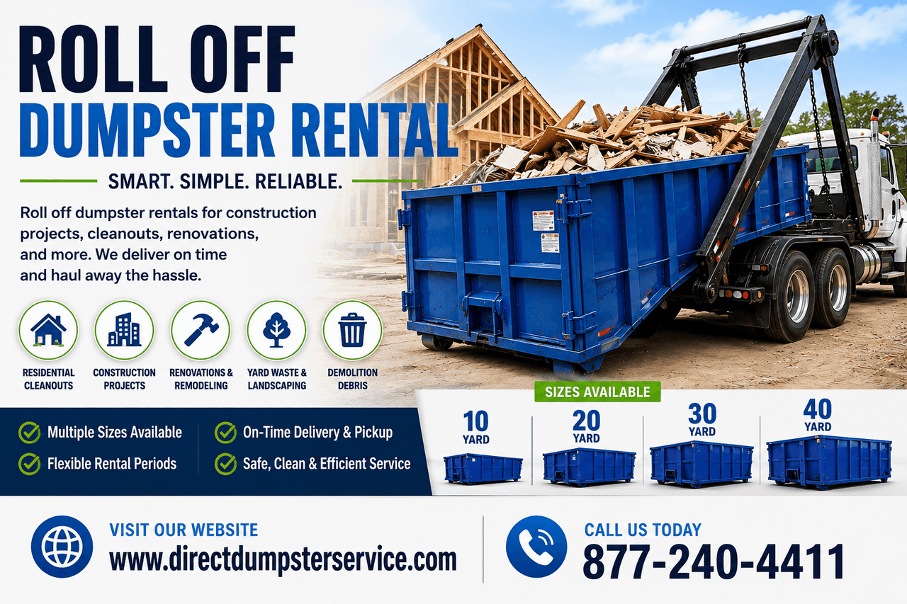 Roll Off Dumpster Rental Services Temporary Waste Removal Solutions for Residential, Commercial, and Construction Projects