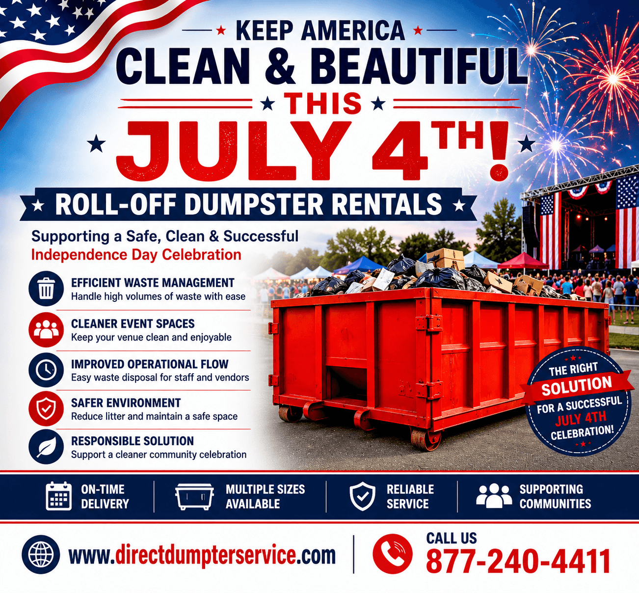 Case Study: Roll-Off Dumpster Rentals for July 4th Events
